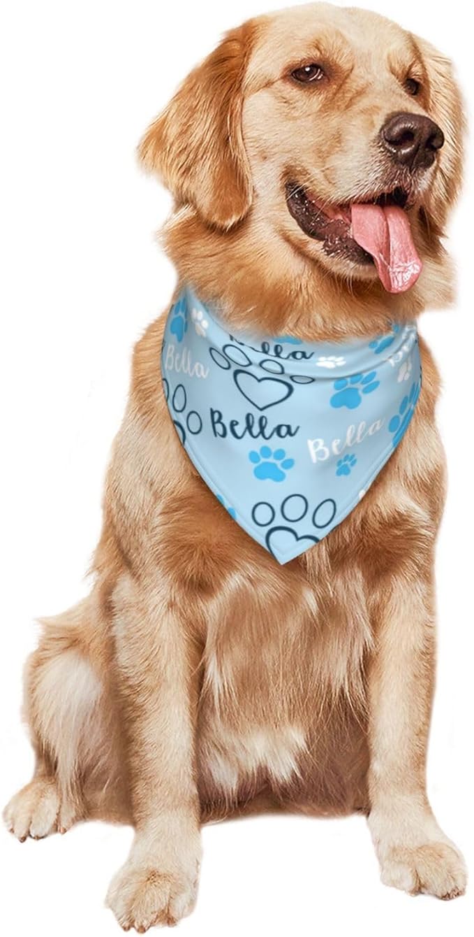 Custom Pet Scarf Personalized Dog Bandana with Name Personalized Add Your Text Bibs Triangle Head Scarfs Gift for Small Medium Large Dogs Cats Baby Puppy Pets Accessories
