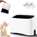 Cat Litter Scoop Holder, Universal Scooper Storage for Most Kitty Poop Shovel, Double-Layer Removable Pet Pooper Holder for Plastic/Metal Waste Scoops, Durable Fashion Desktop Trash Can, White