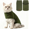 EXPAWLORER Soft Cat Sweater - Sweaters for Cats Only Warm Kitten Clothes, Fall and Winter Pet Coat Pullover Design, Fleece Sweatshirt Clothing Also for Puppy Small Dogs, Army Green S