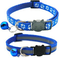 2 Pack Cat Collars Quick Release Reflective Kitten Collar with Bell & Safety Release (Dark Blue)
