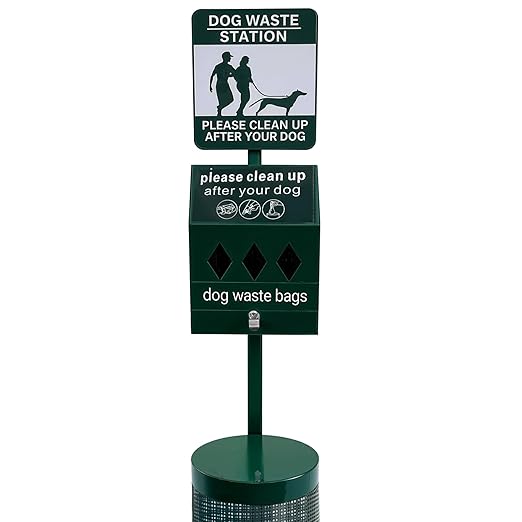 Dog Waste Station, 12 Gallons Pet Waste Bin, Outdoor Dog Waste Disposal System, for Backyard Commercial Park