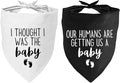 Our Humans are Getting us a Baby Dog Bandanas Pet Scarf Pregnancy Announcement Pet Bandana for Dogs Pet Accessories for Dog Lovers Announcement Photo Props for Large Medium Small Dogs, 2 Packs
