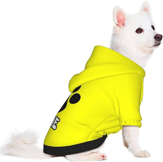 Custom Dog Hoodie Soft & Warm Design Your Own Personalized Photo Text Logo Name Dog Clothes for Puppy Sweatshirt Hooded for Small Medium Large Dogs Girl/Boy Cats Yellow