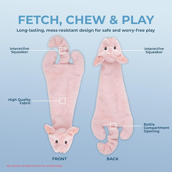 Best Pet Supplies Squeaky Dog Toys with Soft Durable Fabric for Small, Medium and Large Pets Interactive Toy for Indoor Play, Supports Active Biting and Play - Pig, Large