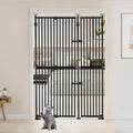 unipaws 75" High Extra Tall Cat Gate, Auto Closing and No Drilling Safety Gate for Doorway Hallway Stairs, Cat Dog Proof, Fit for 35"-51" Wide Opening, Indoor Use, Black
