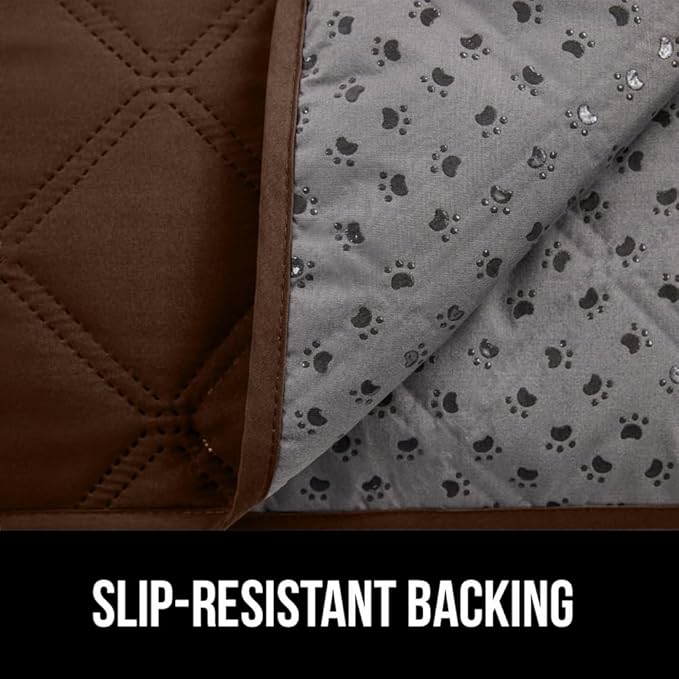 GORILLA GRIP Waterproof Bed Cover for Dogs, 82x68, Gripped Slip Resistant Backing, Leak Proof Washable Dog Blanket Covers Sofa, Couch, Sectional, Crate, Car, RV Seats, Pet Puppy Essentials, Brown