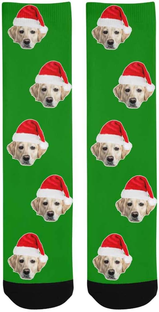 Custom Face Socks, Personalized Dog Lover Pet Photo Picture on Socks Unisex Athletic Crew Socks for Men Women