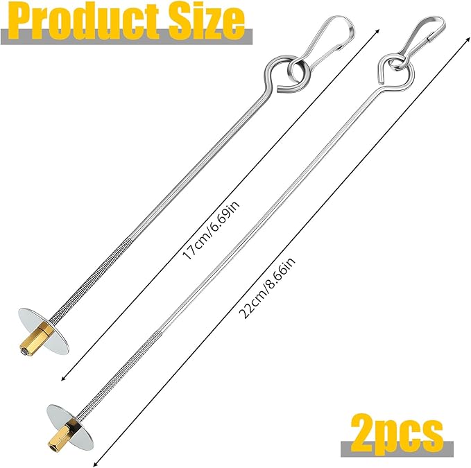 2PCS Bird Cage Food Holder with Hook, Parrot Fruit Vegetable Skewer, Stainless Steel Bird Feeder for Cages, Hanging Foraging Toy, Birds Cage Feeder Foraging Toy for Macaw Parakeet Parrot Budgie