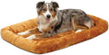 MidWest Homes for Pets QuietTime Dog Bed – Cinnamon Faux Fur Bolster, Ultra-Soft and Machine Washable, Fits 42-Inch Crates and Carriers, for Large Breed Dogs