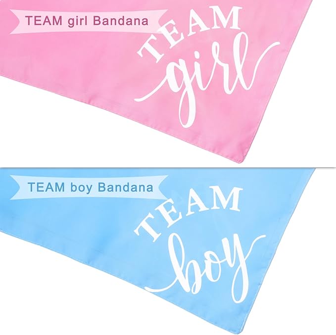 Whaline 2 Pack Gender Reveal Dog Bandana Team Boy Team Girl Triangle Pet Scarf Pink Blue Pregnancy Announcement Pet Neckerchief for Pets Daily Wear Photo Prop Party Supplies, 26.8 x 17.7 x 17.7 Inch