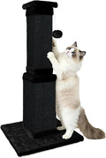 AGYM Cat Scratching Post, 32 Inch Cat Scratching Posts for Large Cats, Scratching Posts for Indoor Cats Adults, Cat Scratch Post with Nature Sisal, Full Black