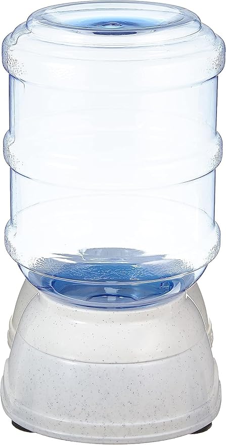 Amazon Basics Gravity Pet Water Dispenser for Cat,Dog,1 Gallon Capacity,Small,Gray,(Pack of 4)