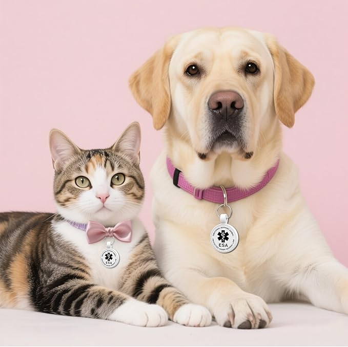 ESA Dog Tag, QR Code Dog Tag, Modifiable Free Pet Online Profile, Scannable QR Code, Scan QR Send Instant Location Alert Email, Silicone Lightweight ID Tag for Dog and Cat (White, Small)