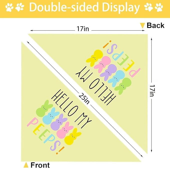Easter Dog Bandana, 2 Pack Adjustable Holiday Party Pets Easter Egg Rabbit Bandana Triangle Bibs Cat Scarf Set