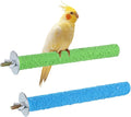 Parakeet Bird Perches for Cage, 2Pcs Wood Parrot Stand Cage Accessories Colorful Natural Wooden Stick Paw Grinding Rough-surfaced Chew for Parakeet Cockatiel Conure Budgies Lovebird (Random Color)