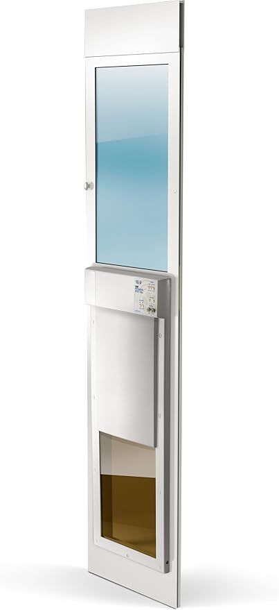 Power Pet WiFi Automatic Sliding Glass Patio Pet Door by High Tech Pet - Pet Operated Dog Door for Dogs 30-100 lbs. Heavy-Duty Aluminum Frame (75-80 1/4"), App Control, Safe, Air Tight, Easy Install