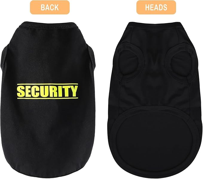 Discover Cozy Cotton Canine Wear: Soft, Lightweight, and Breathable Dog Shirt Vest with Eye-Catching Graphics(Security), Keeping Your Furry Friend Warm and Comfy! Grey S