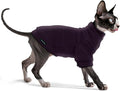 Fleece Sphynx Cat Clothes Soft Hairless Cat Clothes Pullover Cat Sweater for Chihuahua All Season Light and Warm Kitten Cloth Only Puppy Clothes Small Dog Sweater (Dark Purple, XL)