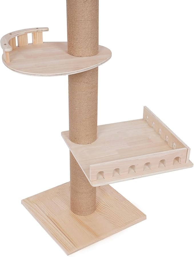 Floor to Ceiling Cat Tree, 100.4-104.3" Tall Cat Tower with Scratching Post Kitten Climbing Tree Multi-Level Cat Activity Center Playground for Indoor Cats