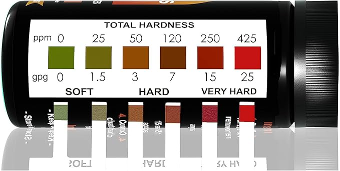 Water Hardness Test Kit - Quick and Accurate Water Hardness Test Strips - Hard Water Test Kit with eBook - Ultimate Test Kit for Water Hardness - 150 Water Softener Test Strips by JNW Direct