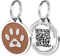 Pet Dwelling QR Code Pet ID Tag – Smart Dog & Cat ID Tags for Pet Safety, Free Personalized Online Profile, Instant Scan Alerts, AI Insights (Brown Paw)