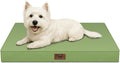 Outdoor Dog Bed for Small Dogs & Cats, Waterproof Dog Crate Mat Orthopedic Egg Crate Foam with Washable Removable Oxford Cover, Light Green