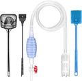 Fish Tank Cleaning Kit Set of 4 Pieces, Aquarium Siphon Algae Scraper Aquarium Net Algae Remover for Fish Tank, Aquarium Cleaner Vacuum Suitable for Changing Water and Cleaning Fish Tanks