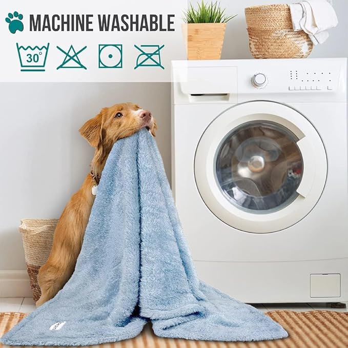 PetAmi Dog Blanket for Small Dogs Blue, Fluffy Soft Puppy Blanket, Sherpa Fleece Cat Blanket for Kitten Doggie, Calming Pet Blanket Throw for Couch Sofa Bed Washable, Small 24x32