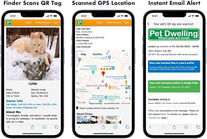 Pet Dwelling QR Pet Tag – Easy Scan Instant Location Alerts, Online Pet Profile with AI Feature for Dogs & Cats (Green Paw)