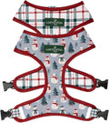 Lucy & Co. Cute Reversible Dog Harness Walking Halter - Best Designer Pet Harnesses for XS - XL Dogs - Padded Adjustable Vest for Easy Walking-X-Small-Gray & White Snowman