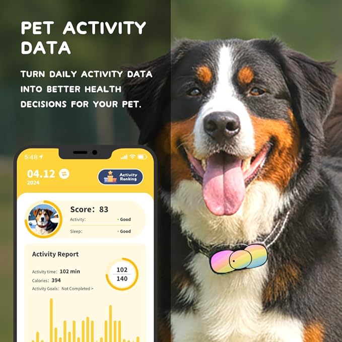 4G Smart GPS Dog Tracker with Real-Time Location, Virtual Fence & Activity Monitoring, Waterproof Long Battery Life, Chew-Resistant Design with 3 Protective Shells, App & Subscription Required