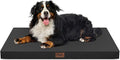 Outdoor Extra Large Dog Crate Bed, XXL Waterproof Dog Bed for Giant Breeds Dogs, 47x29 Inch Orthopedic Egg Crate Foam Pet Mat with Removable Cooling Cover, Black