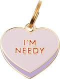 Two Tails Pet Company Personalized 'I'm Needy' Pet ID Tag & Collar Charm - Custom Engraved Dog Tags for Pets - Luxury Brass, Gold Plating