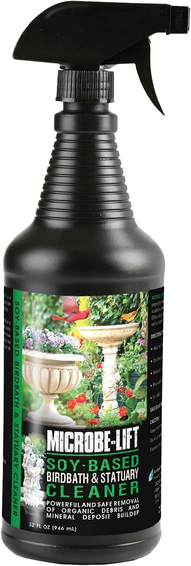 Microbe-Lift Soy-Based Birdbath & Statuary Cleaner – 32 Oz – Safe for Birds – Cleans Garden Statues, Stone, Brick & Sculptures – Natural, Non-Toxic Formula