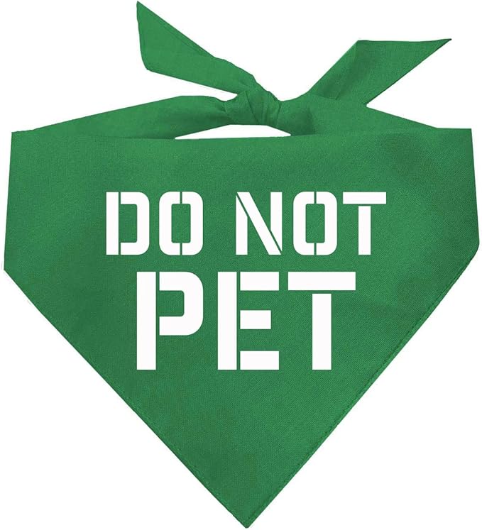 Do Not Pet Dog Bandana (Green, XS 157)