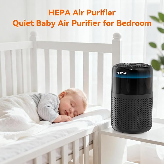 AIRROMI HEPA Air Purifier for Bedroom&Home,Pet Air Purifier for Home Pets,Removes Pet Odor,Cat Litter Smell,Dust,Smoke&Allergies,Quiet Room Air Purifier with Scents,360°Air Cleaner,A2005 Black