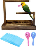 8 Pcs Small Bird Training Stand Set Portable Tabletop Birds Perch Desktop Platform Training Perch with Disposable Pads Parakeet Play Gyms Exercise for Budgie Conure Parrot Cockatiel