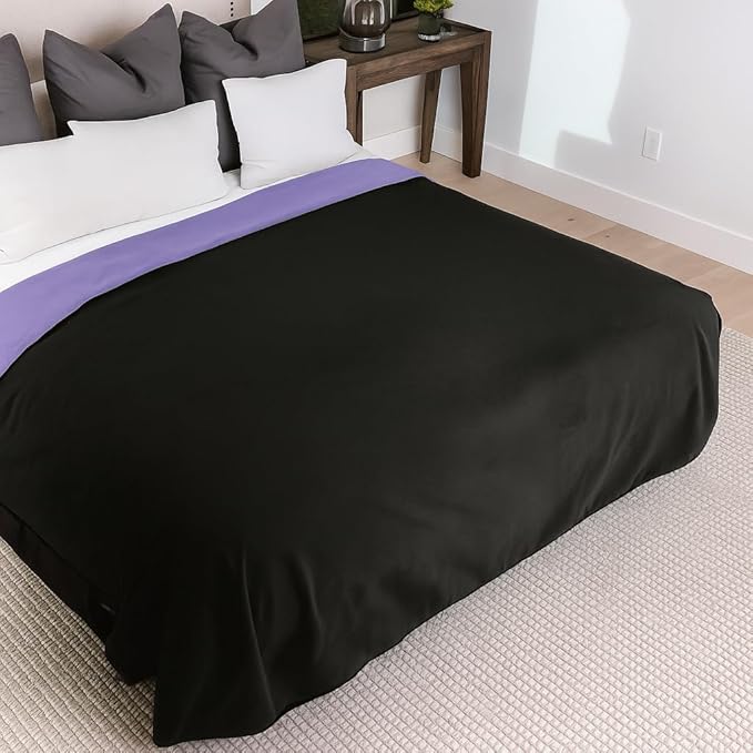 Waterproof Blanket Large – Soft and Cozy Leakproof Waterproof Throw Blanket Against Accidents, Water Proof & Stain Resistant Easy to Clean Throw Blanket Cover, Reversible Purple/Black 80”x90”