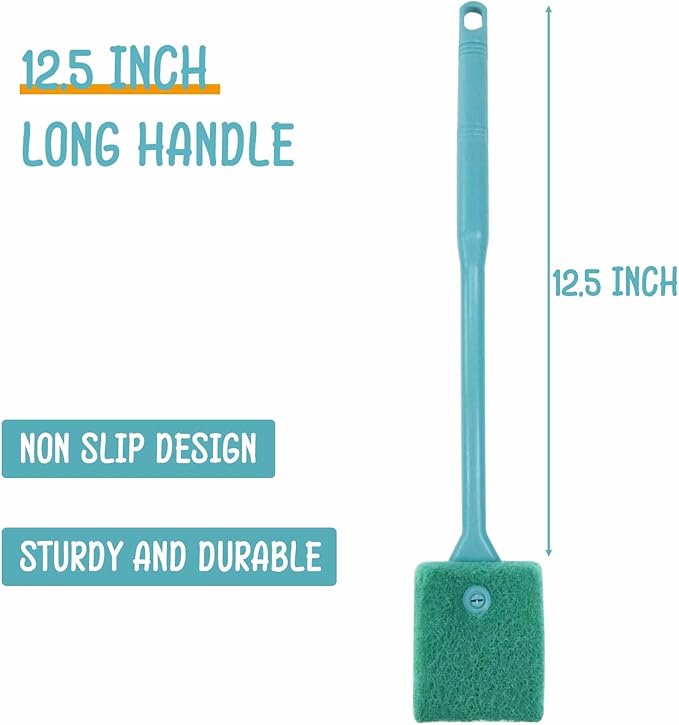 2 PCS Fish Tank Cleaner, Fish Tank Brush - Green Fish Tank Scrubber for Glass, Aquarium Sponge Cleaner, Fish Tank Accessories