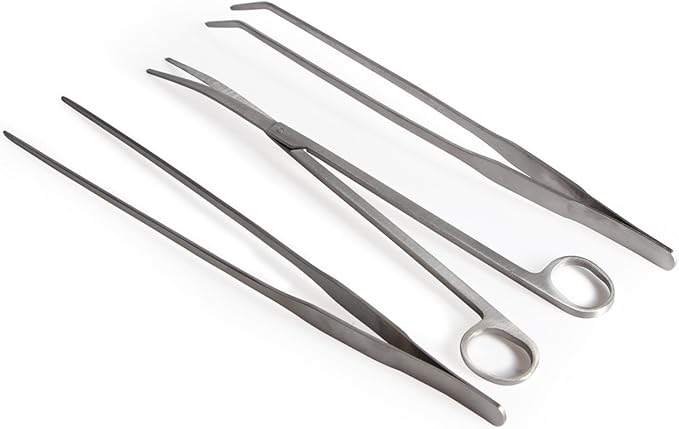 Co-link 3 in 1 Stainless Steel Aquarium Tank Aquatic Plant Tweezers Scissors Tools for Decoration of Your Aquarium Plants