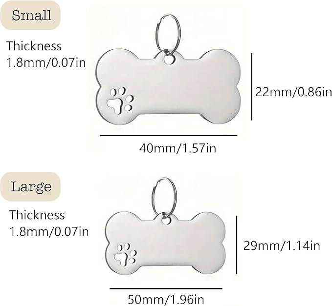 Engraved Tags Personalized for Pets, BUGMKCS Customized Pet Supplies with Name & Number, Hollow Cute Cat/Dog Id Tag Personalized, Gifts for Large/Small Dogs/Puppy, Stainless Steel Pet Accessories
