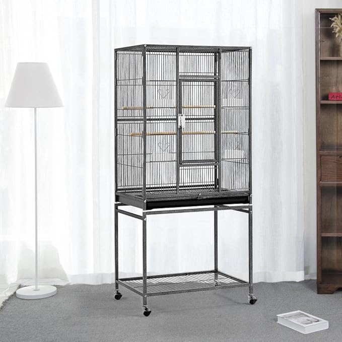 Yaheetech Wrought Iron Extra Large Bird Parakeet Cage with Detachable Stand for Cockatiel Sun Green Cheek Conure Lovebird Budgie Finch Canary Bird