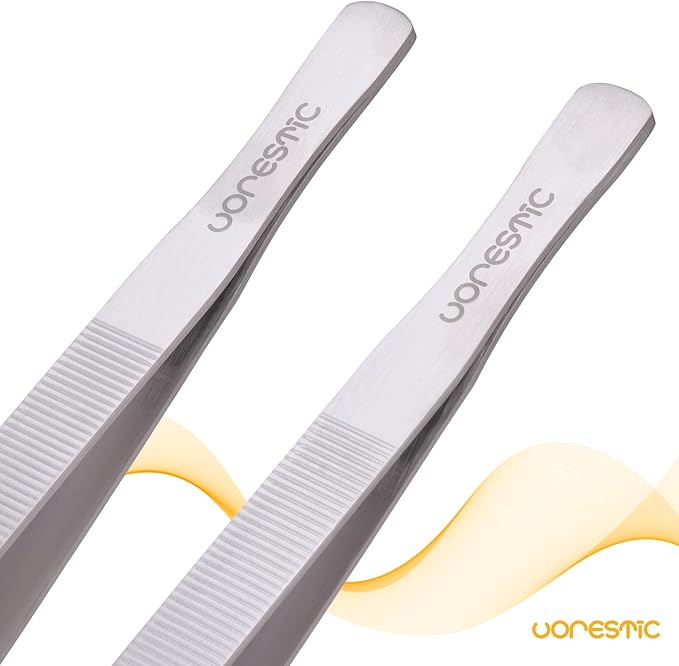 VORESTIC Straight and Curved Aquarium Tweezers Set 18 Inch, Stainless Steel Long Tweezers for Fish Tank Planting, Aquascaping, Reptile Feeding Tongs, Terrarium Tool and Aquarium Tongs