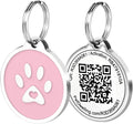 Pet Dwelling QR Pet Tag – Easy Scan Instant Location Alerts, Online Pet Profile with AI Feature for Dogs & Cats (Pink Paw)