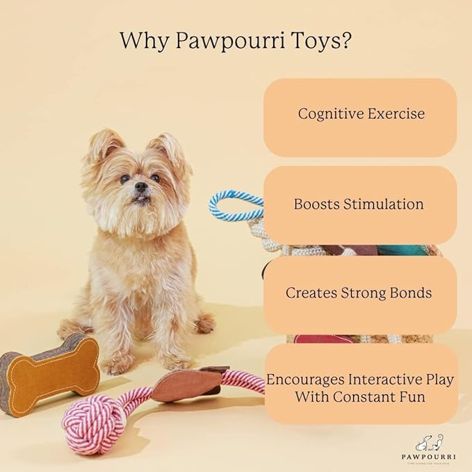 Natural Jute Dog Chew Toy – Tough & Durable Plant-Shaped Puppy Toy, Safe Teething Chew, Interactive Training & Play Toy for Small, Medium & Large Dogs