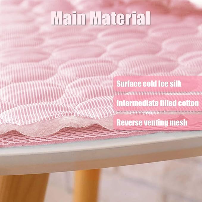 Washable Dog Ice Silk Cooling Mat for Dogs - Self Cooling Pad Blanket for Indoor & Outdoor Car Seats
