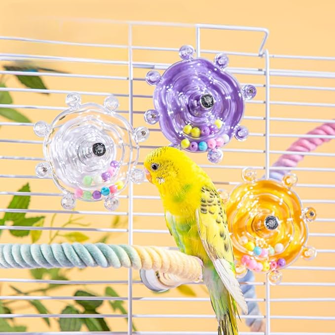 Lovebird Toys, Parakeet Toys for Conures, Small Bird Interactive Training Parrot Cage Bird Accessories, Budgie Toys, Cockatiel Toys,Conure Toys,Small Educational Fun Toy for Parakeets(Purple)