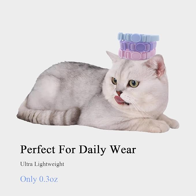 Breakaway Cat Collar with Bell, Safety Buckle Kitten Collar, Elastic Strech Quick Release, Adjustable Lightweight Collars for Girl Boy Cats, Pet Supplies, Accessories, Gifts Blue