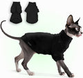 Fleece Sphynx Cat Clothes Soft Hairless Cat Clothes Pullover Cat Sweater for Chihuahua All Season Light and Warm Kitten Cloth for Cats Only Puppy Clothes Small Dog Sweater (Black, Small)