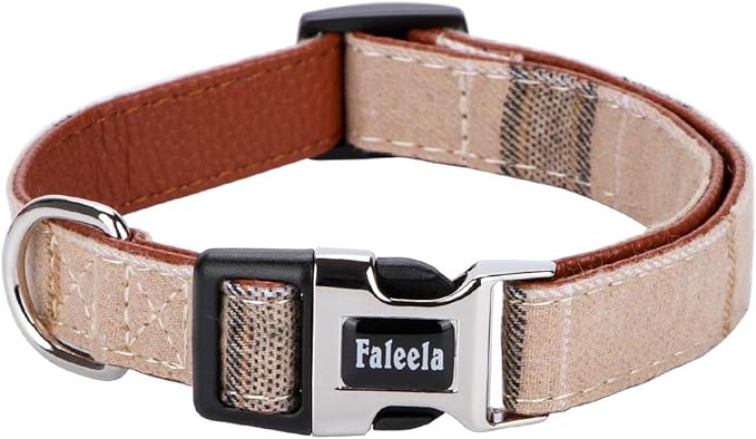 Faleela Soft &Comfy Bowtie Dog Collar,Detachable and Adjustable Bow Tie Collar,for Small Medium Large Pet (L, Brown)
